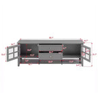 59 Inch Gray TV Stand for TVs up to 60 Inches with Multifunctional Storage Space Media Console for Living Room Bedroom
