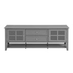 59 Inch Gray TV Stand for TVs up to 60 Inches with Multifunctional Storage Space Media Console for Living Room Bedroom