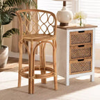 Rattan Counter Height Barstool Natural - bali &; pari