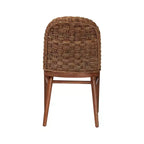 bali &; pari Denver Acacia Wood and Seagrass Dining Chair White/Walnut Brown: Bohemian Style, Foam Padded
