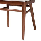bali &; pari Denver Acacia Wood and Seagrass Dining Chair White/Walnut Brown: Bohemian Style, Foam Padded