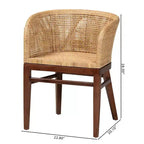 bali &; pari Papua Dining Chair: Acacia Frame, Woven Rattan, Bohemian Design, Assembly Required