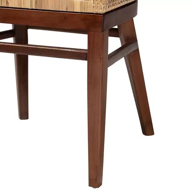 bali &; pari Papua Dining Chair: Acacia Frame, Woven Rattan, Bohemian Design, Assembly Required