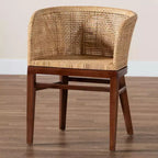 bali &; pari Papua Dining Chair: Acacia Frame, Woven Rattan, Bohemian Design, Assembly Required