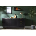 Sideboard Ash Oak/Gold: Modern Credenza with Storage, Entryway Cabinet, Buffet Server