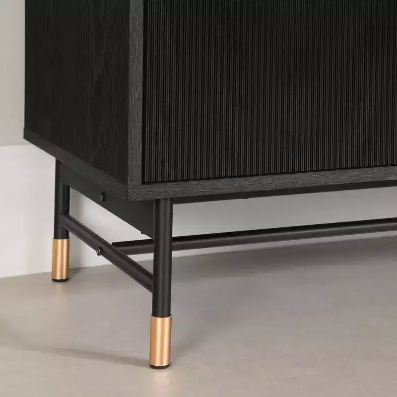 Sideboard Ash Oak/Gold: Modern Credenza with Storage, Entryway Cabinet, Buffet Server