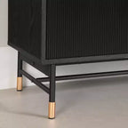 Sideboard Ash Oak/Gold: Modern Credenza with Storage, Entryway Cabinet, Buffet Server