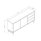 Sideboard Ash Oak/Gold: Modern Credenza with Storage, Entryway Cabinet, Buffet Server