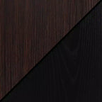 Newport 2 Drawer Desk with Charging Station Espresso/Black - : Home Office Workstation, MDF Construction