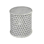 Samir Round End Table Alabaster: Steve Silver Co., No Assembly, Tray Top, Wood, Heathered White
