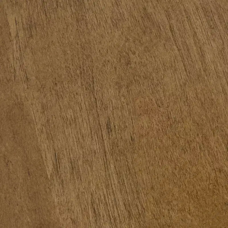 Triangular Wood Coffee Table Light Brown: Mid-Century Modern, Elm Finish, Unique Cross Base