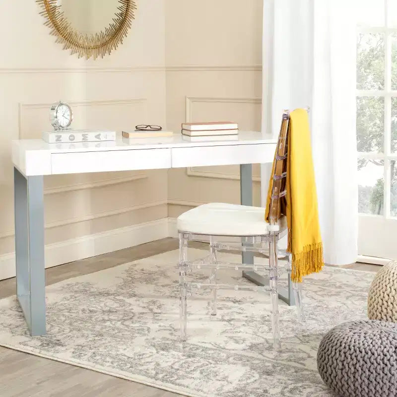 Barton Desk - - White/Grey