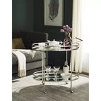 Dante Bar Cart - - Silver/Mirror
