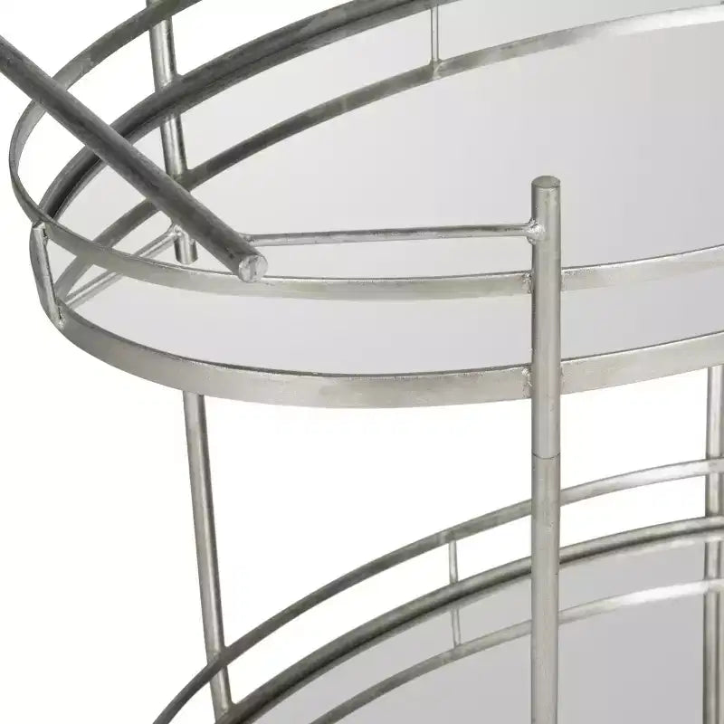 Dante Bar Cart - - Silver/Mirror