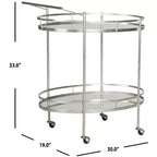 Dante Bar Cart - - Silver/Mirror