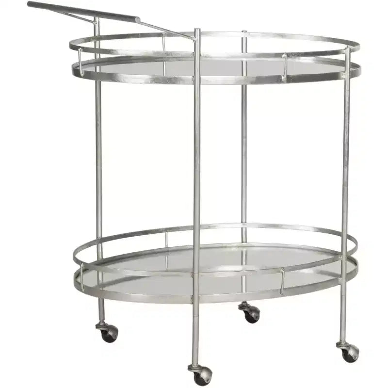 Dante Bar Cart - - Silver/Mirror