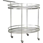 Dante Bar Cart - - Silver/Mirror