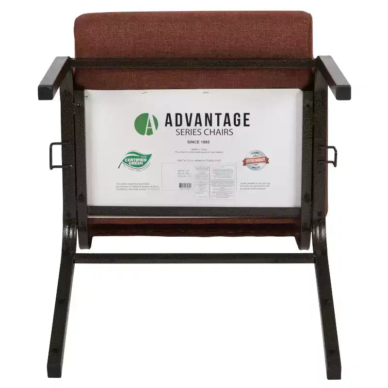 Advantage Auditorium Chair - Stacking Padded Chair - 20.5inch Wide Seat - Cinnamon Fabric/Gold Vein Frame
