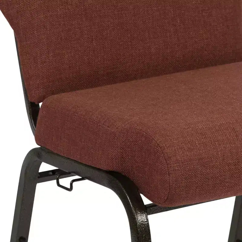 Advantage Auditorium Chair - Stacking Padded Chair - 20.5inch Wide Seat - Cinnamon Fabric/Gold Vein Frame
