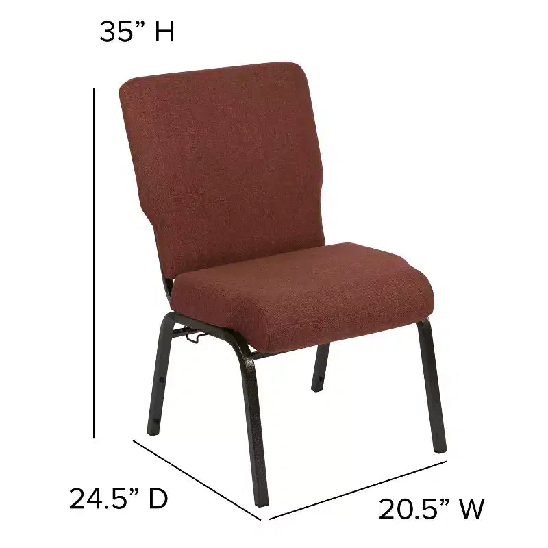 Advantage Auditorium Chair - Stacking Padded Chair - 20.5inch Wide Seat - Cinnamon Fabric/Gold Vein Frame