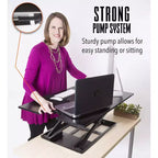 36 Standing Desk Converter with Pneumatic Height Adjustment Black