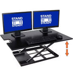 36 Standing Desk Converter with Pneumatic Height Adjustment Black
