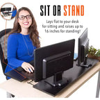 36 Standing Desk Converter with Pneumatic Height Adjustment Black