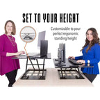 36 Standing Desk Converter with Pneumatic Height Adjustment Black