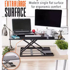 36 Standing Desk Converter with Pneumatic Height Adjustment Black