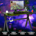 Gaming Desk Computer Desk Table w/Cup Holder & Headphone Hook Gamer Workstation