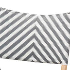 Modern French Grey and White Weaving and Natural Rattan Bistro Chair