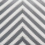 Modern French Grey and White Weaving and Natural Rattan Bistro Chair