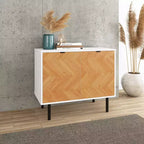 Liam Mid - Century Modern 2 Shelf Accent Cabinet