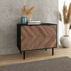 Liam Mid - Century Modern 2 Shelf Accent Cabinet