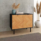 Liam Mid - Century Modern 2 Shelf Accent Cabinet