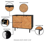 Liam Mid - Century Modern 2 Shelf Accent Cabinet