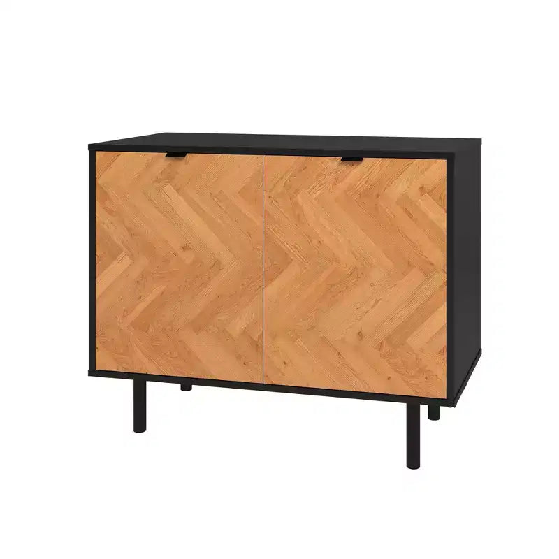 Liam Mid - Century Modern 2 Shelf Accent Cabinet